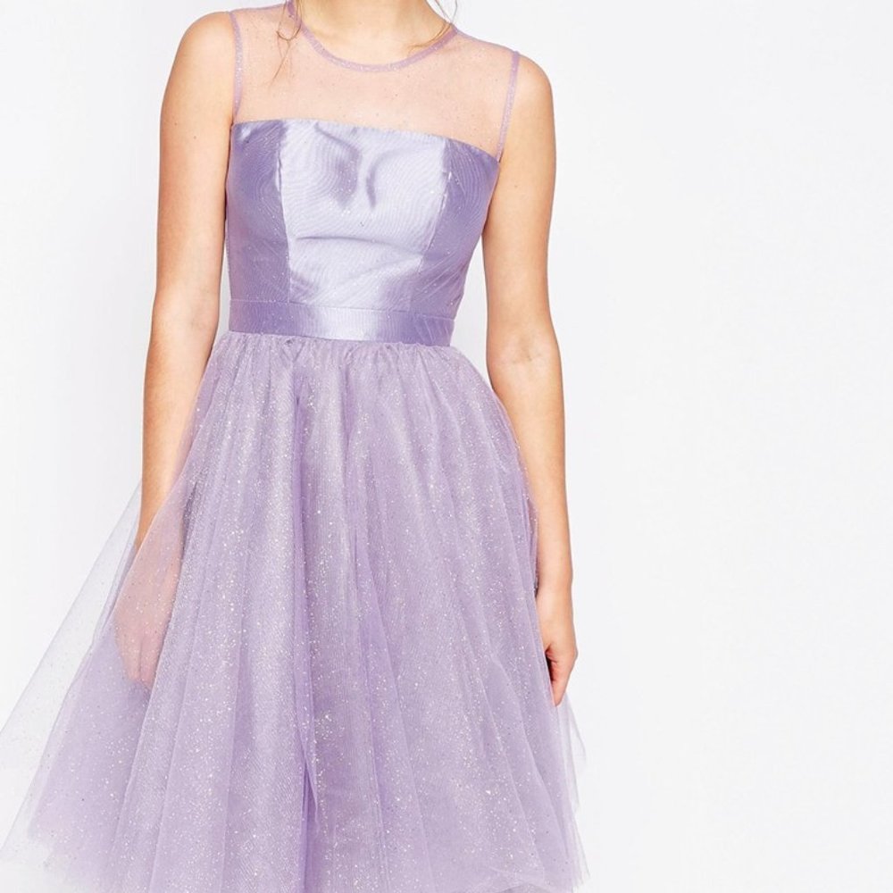 Chi Chi London Petite Sparkle Tulle Prom Dress
